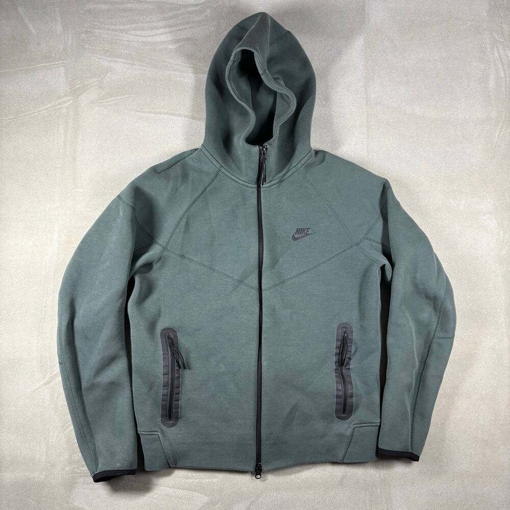 Nike Tech Fleece Full Zip Hoodie Green Mens‎ Medium Sportswear Jacket